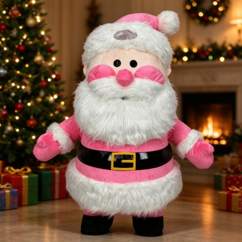 Event & Party Supply - Pink Santa Claus Inflatable Mascot Costume