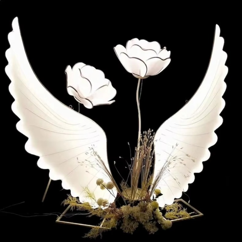 Glowing Angel Wings Light Prop - Neon Sign Party ulasan dan harga