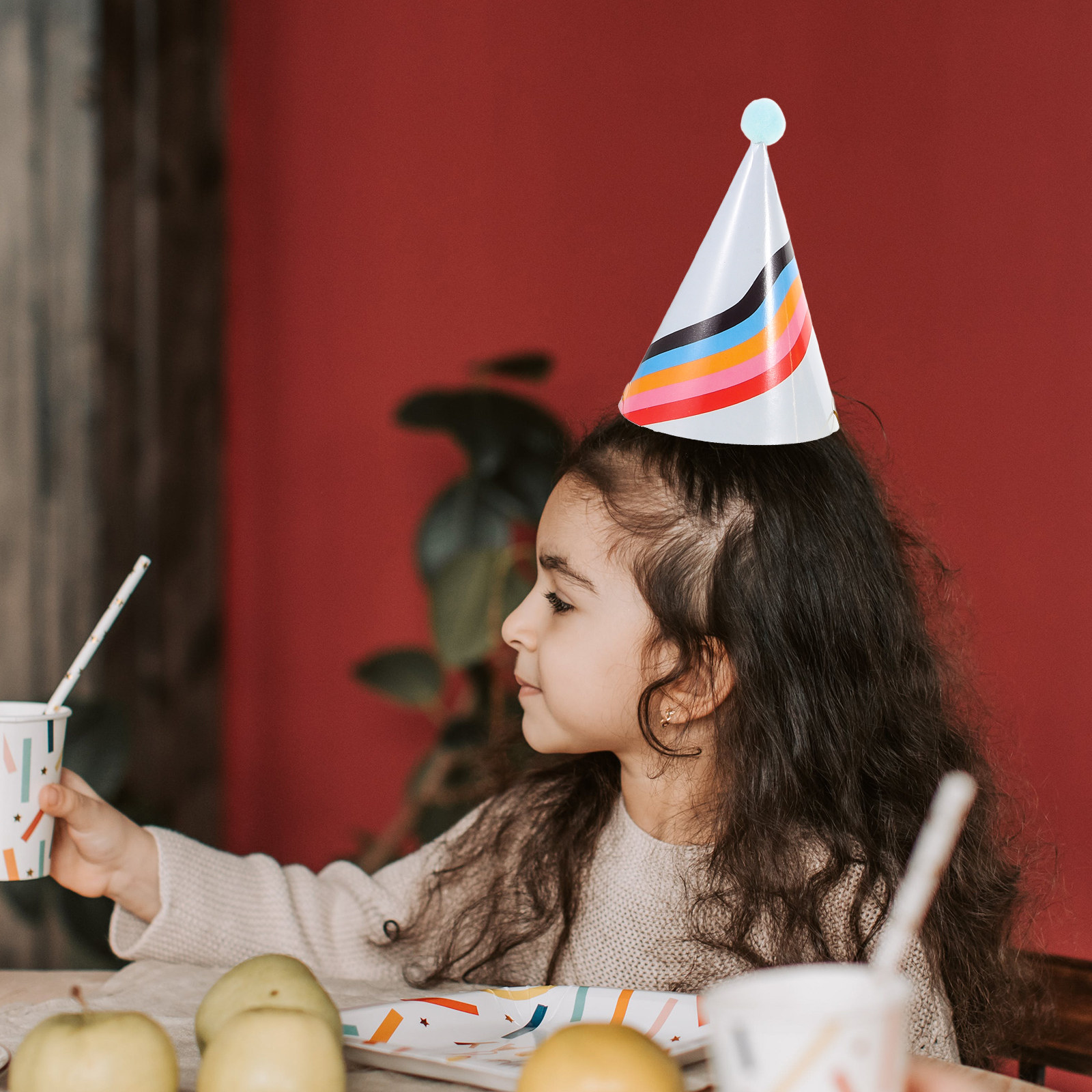 3Pcs Gold Foil Accented Paper  - Party Hat Cone ulasan dan harga