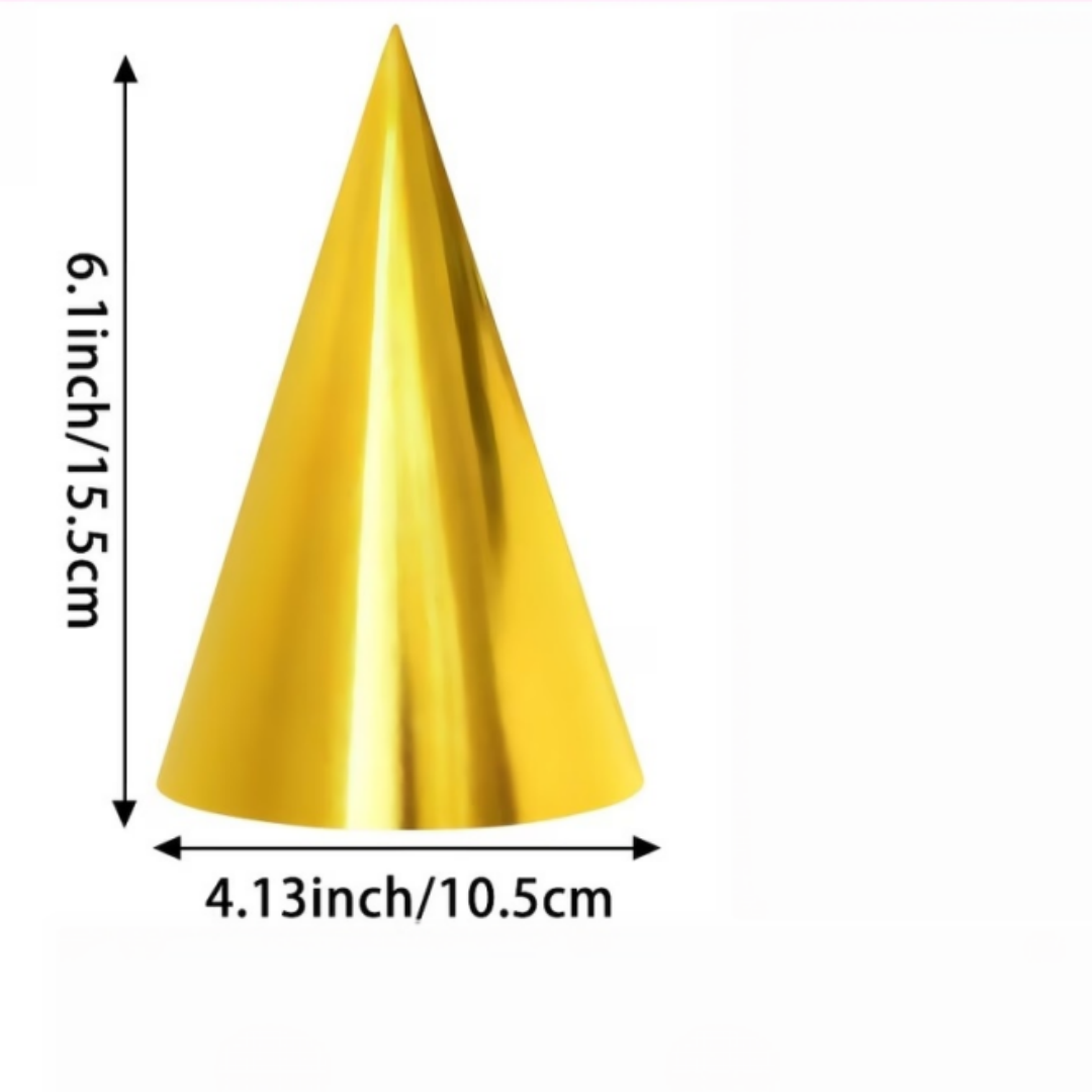 10pcs Colorful Metallic Foil B - Party Hat Cone ulasan dan harga