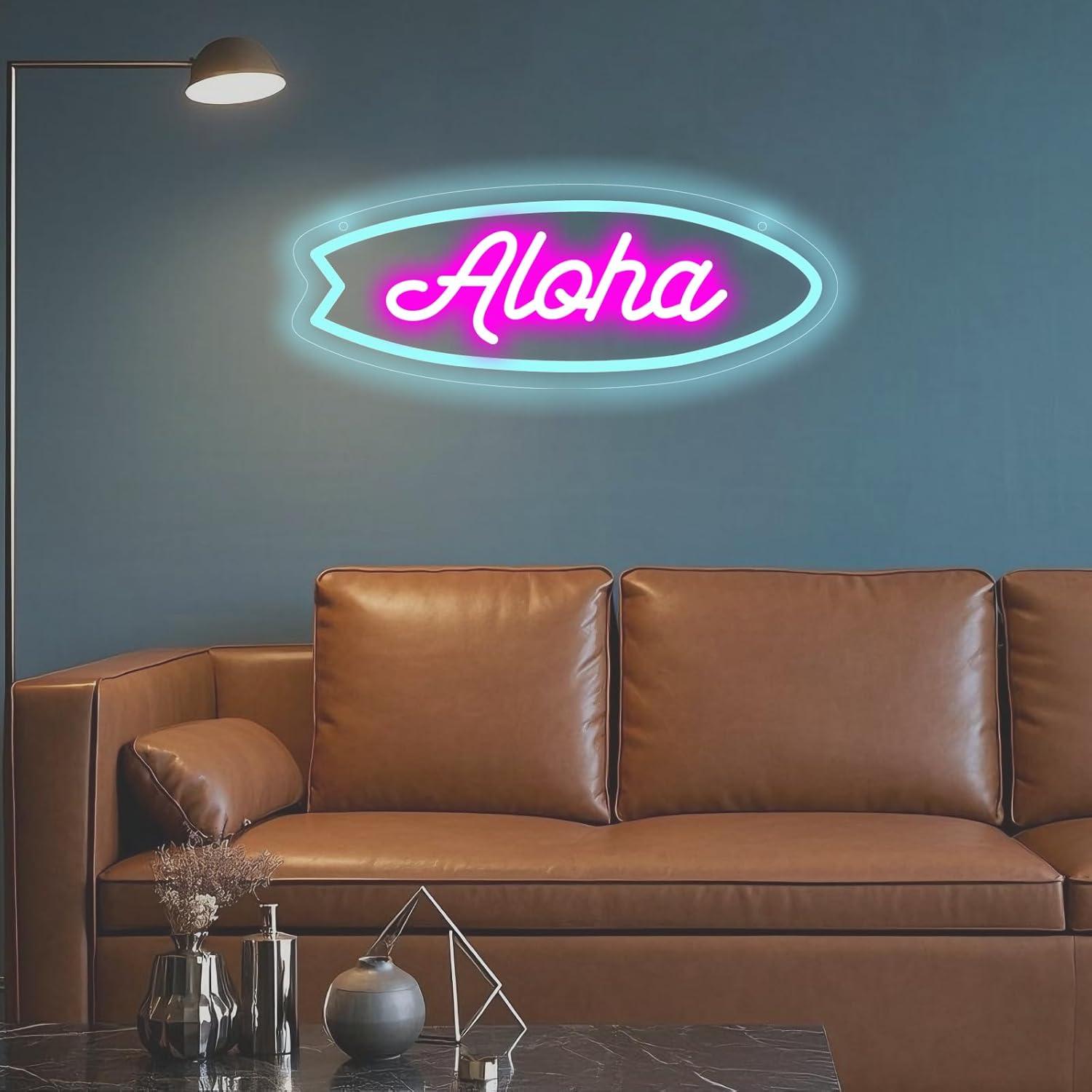 Aloha Surfboard Neon Sign Trop - Neon Sign Party ulasan dan harga